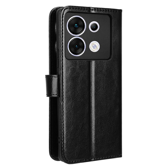 Klopové pouzdro pro Infinix Zero 30 5G, Crazy Horse Wallet, černé