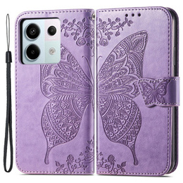 Klopové pouzdro pro Xiaomi Redmi Note 13 Pro 5G, Butterfly, fialové