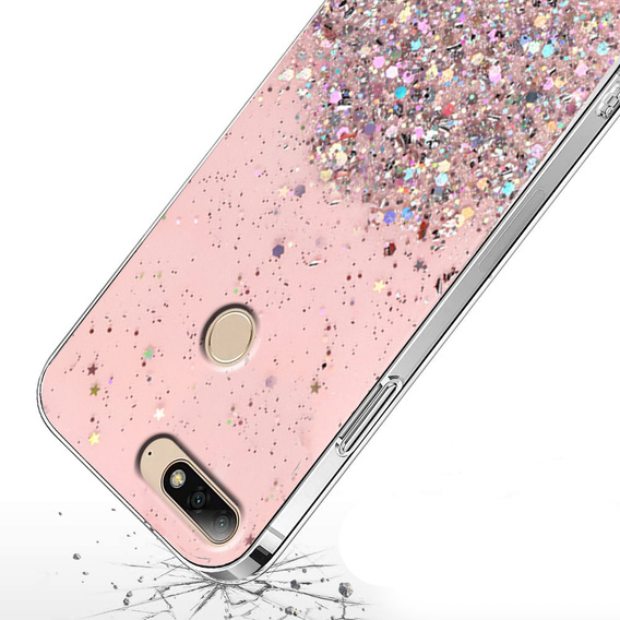 Pouzdro pro Huawei Y7 2018/Enjoy 8, Glittery, růžové