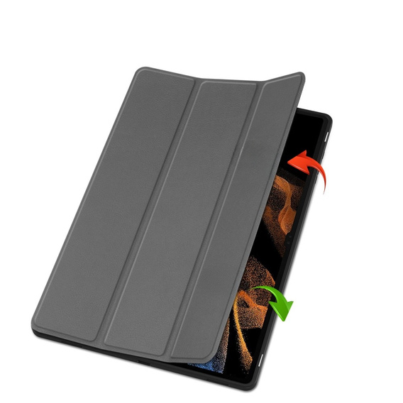 Pouzdro pro Samsung Galaxy Tab S10 Ultra, Smartcase s prostorem pro stylus, šedé