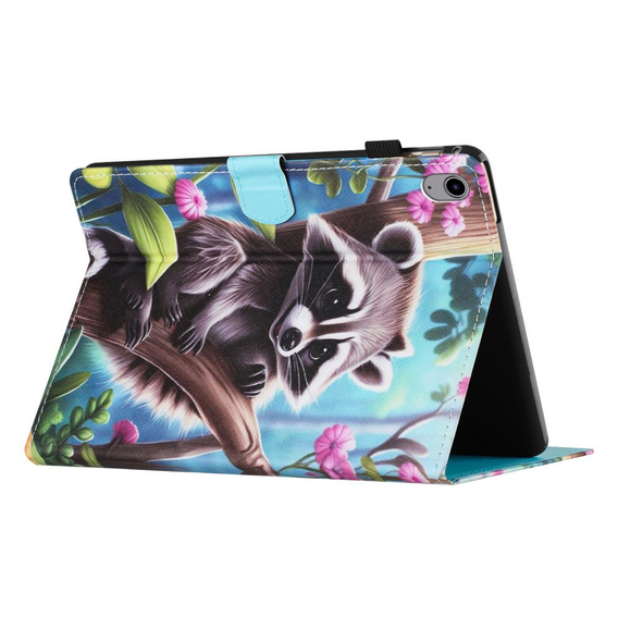 Pouzdro pro iPad 10.9" 2022 (10 gen.), s klopou, raccoon