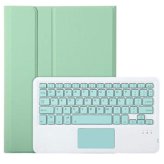 Pouzdro + klávesnice iPad 10.9 2022 10 Gen, TouchPad Pen Slot, světle zelené