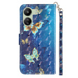 Klopové pouzdro pro Xiaomi Redmi 13C / Poco C65, Wallet, Butterflies modré