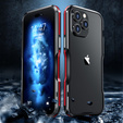 Pouzdro LUPHIE pro iPhone 14 Pro, Armor Bumper, černá / červená