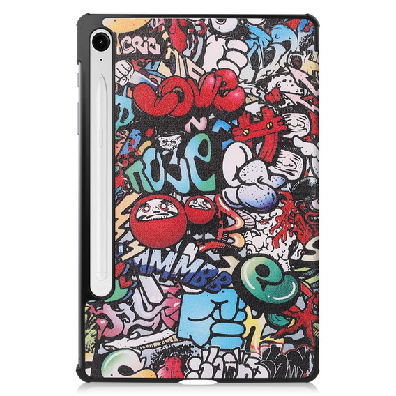 Pouzdro pro Samsung Galaxy Tab S10 Lite / S10 FE / S9 FE, s klopou, graffiti