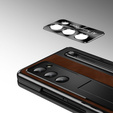 Pouzdro s podstavcem Leather+PC s průhledným okénkem a stylusem pro Samsung Galaxy Z Fold6 5G