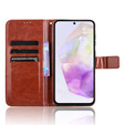 Klopové pouzdro pro Samsung Galaxy A36, Crazy Horse Wallet, hnědé