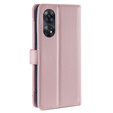 Klopové pouzdro pro Oppo Reno8 T 4G, Wallet Zipper Pocket, růžové
