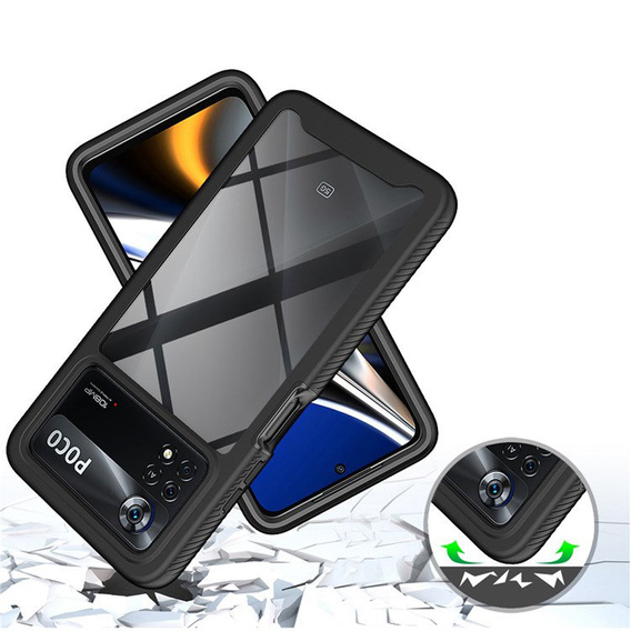 Pouzdro pro Xiaomi Poco X4 Pro 5G, Shockproof, s fólií, modré