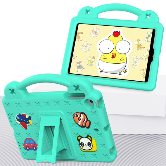 Dětské pouzdro pro iPad mini 7.9" 2019/2015/2014/2013/2012 (5/4/3/2/1 gen.), Cute Patterns, se stojánkem, zelené