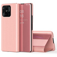 Pouzdro pro Xiaomi Redmi 10C, Clear View, růžové rose gold