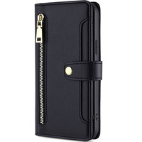 Klopové pouzdro pro Honor Magic5 Lite, Wallet Zipper Pocket, černé