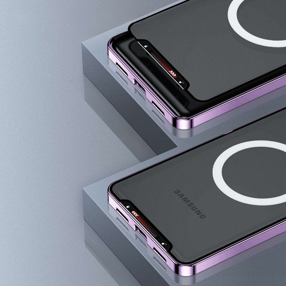 Ochranné pouzdro na fotoaparát pro Samsung Galaxy S21 FE 5G, CamShield MagSafe, transparentní / fialové