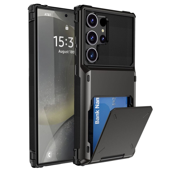 Pouzdro pro Samsung Galaxy S25 Ultra, Card Holder Kickstand, černé