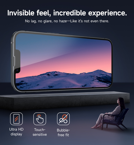 2x tvrzené sklo SURITCH pro iPhone 16e / 14 / 13 Pro