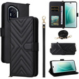 Flipové pouzdro pro Honor 400 5G, Crossbody Leather Wallet, černé