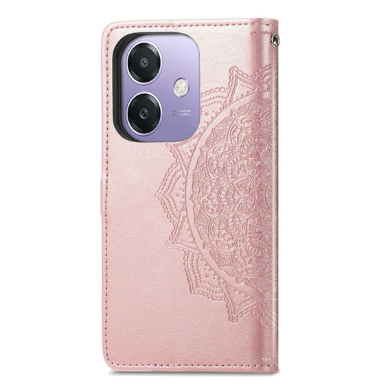 Klopové pouzdro pro Oppo A40 / Oppo A40m, Mandala, růžové rose gold