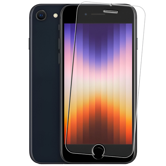 2x tvrzené sklo pro iPhone 7/8/SE 2020/SE 2022, ERBORD 9H Hard Glass na displeji