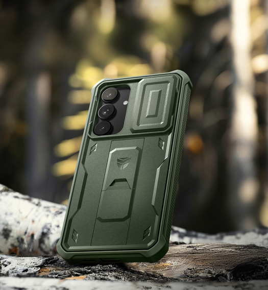 Pancéřové pouzdro pro Samsung Galaxy S25+ Plus, Dexnor Full Body (Two Frames), zelené