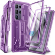 Pouzdro pro Samsung Galaxy S24 Ultra, Tongate MECH Series Clip, transparentní / fialové
