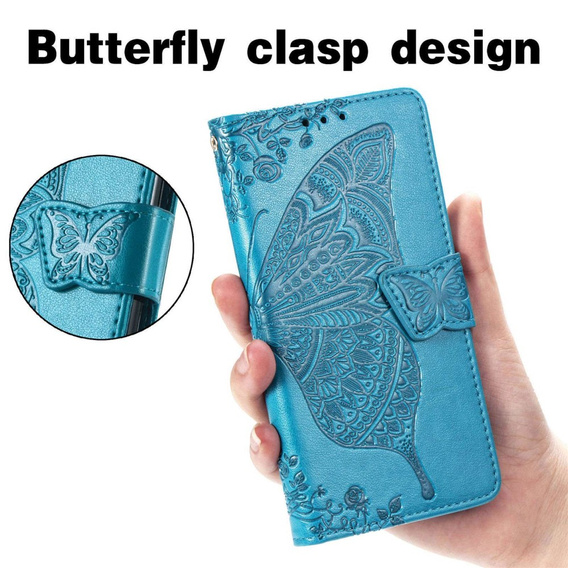 Klopové pouzdro pro Motorola Moto G32, Butterfly, modré