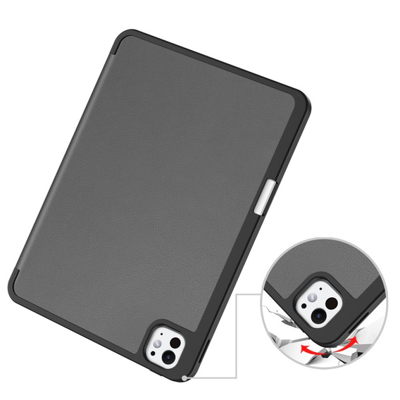 Pouzdro pro iPad Pro 11" 2024 (5 gen.), Smartcase s prostorem pro stylus, šedé