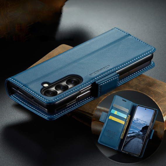 CASEME Litchi Wallet flipové pouzdro pro Samsung Galaxy Z Fold7 5G