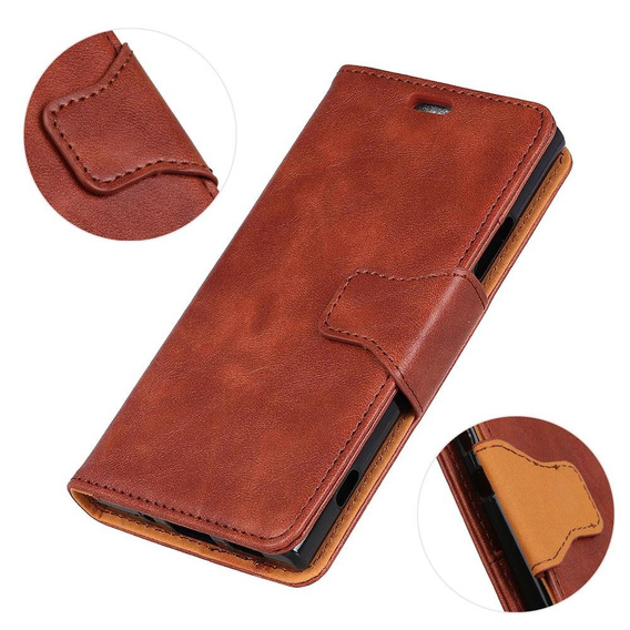 Flipové pouzdro Split Leather Wallet pro Huawei P30 Pro, Split Leather Wallet, hnědé