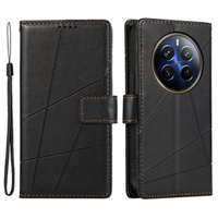 Pouzdro s klopou pro Realme 12 Pro 5G / 12 Pro+ 5G, Leather Line Wallet, černé