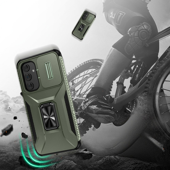Pancéřové pouzdro pro Samsung Galaxy A54 5G, pancéřový kroužek Slide Ring, zelené