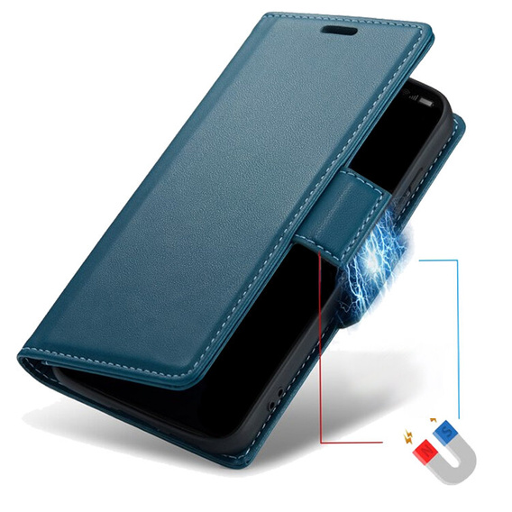 Pouzdro pro Samsung Galaxy S24 Ultra, ERBORD Glossy Litchi, flipová peněženka, modré