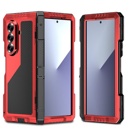 Pancéřové pouzdro pro Samsung Galaxy Z Fold6 5G, hliníkové, se stojánkem a prostorem pro stylus, černé