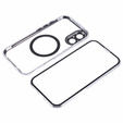 Magnetické pouzdro Dual Glass MagSafe pro iPhone 16, stříbrné