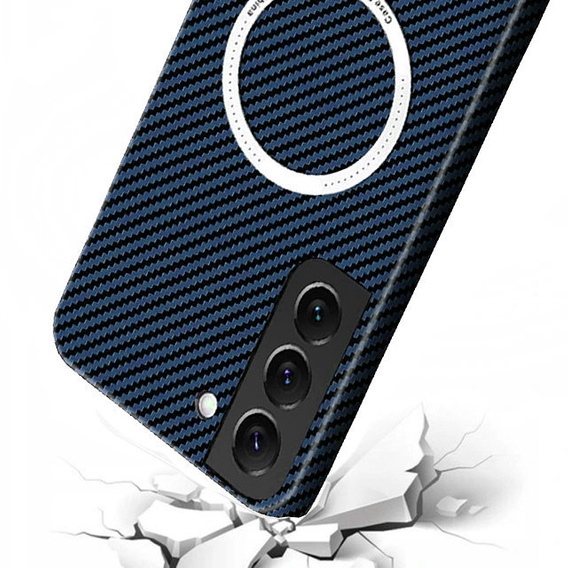 Pouzdro pro Samsung Galaxy S21, Magsafe Slim Carbon, modré