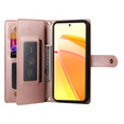 Klopové pouzdro pro Oppo Reno 13 5G, Wallet Zipper Pocket, růžové