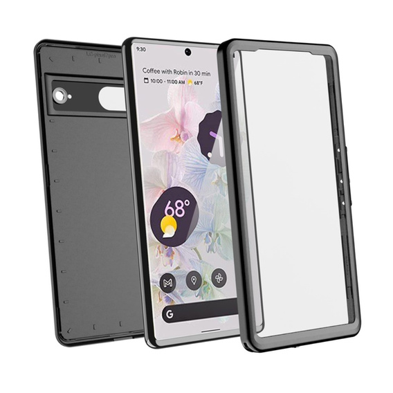 Vodotěsné pouzdro IP68 pro Google Pixel 7, Redpepper, černé