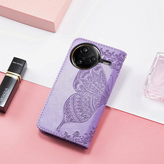 Klopové pouzdro pro Xiaomi Poco F7 Pro, Butterfly, fialové