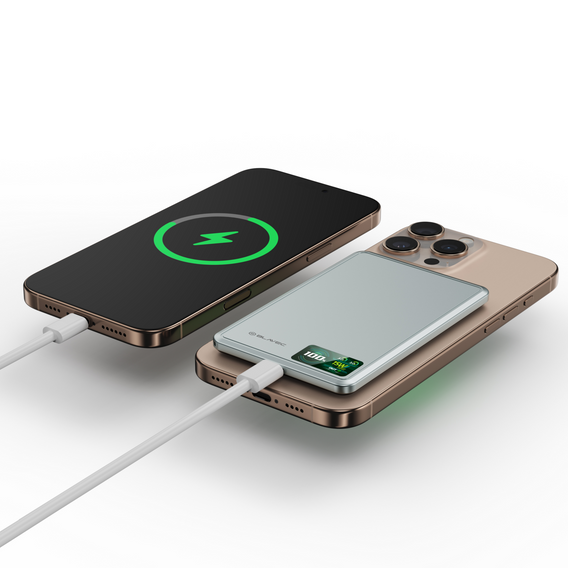 Blavec Power Bank 10000mAh BJ-03 Slim 13,5mm - Type C - 22,5W, MagSafe 3v1 - šedá