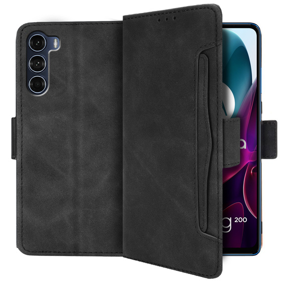Klopové pouzdro pro Motorola Moto G200 5G/Edge S30, Card Slot, černé