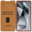 Flipové pouzdro NILLKIN pro Samsung Galaxy S25 Ultra, CamShield Qin Pro, kůže, hnědé