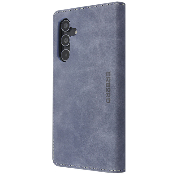Pouzdro pro Samsung Galaxy A54, ERBORD Vintage peněženka s klopou, šedé