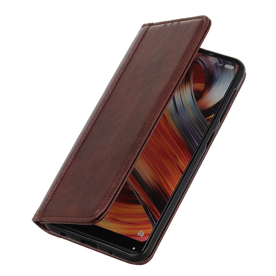 Pouzdro pro Xiaomi 14T, Wallet Litchi Leather, hnědé