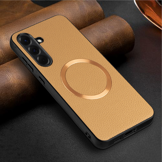 Pouzdro pro Samsung Galaxy A56 5G, Leather Hybrid MagSafe, zlaté