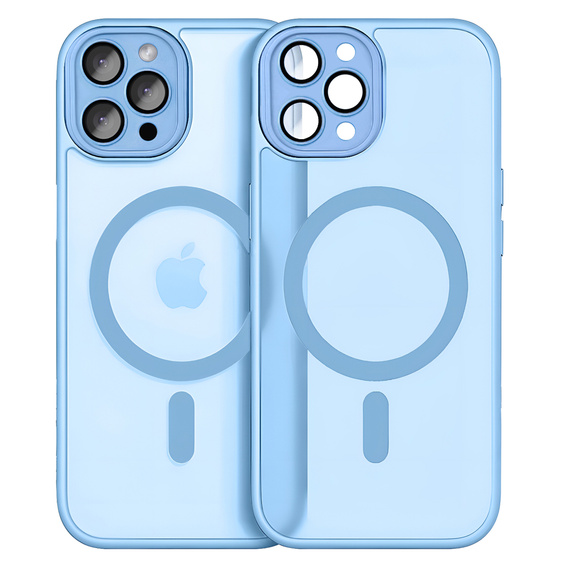 Pouzdro pro iPhone 16 Pro Max, pro MagSafe, ERBORD Matt Case, modrý + sklo na displej