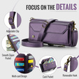 Pouzdro CASEME pro Samsung Galaxy S25 FE, RFID Leather Wallet, s popruhem přes rameno, fialové