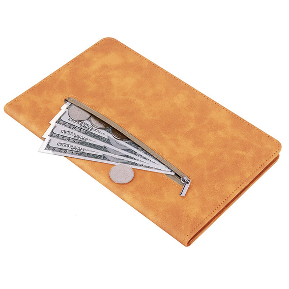 Pouzdro pro Samsung Galaxy Tab S10 Lite / S10 FE / S9 FE, Wallet Pen Slot, žlutý