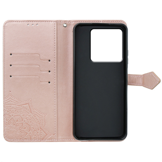 Klopové pouzdro pro Xiaomi Poco X6 5G, Mandala, růžové rose gold