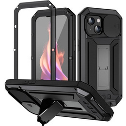 Pouzdro pro iPhone 15 Plus, R-JUST CamShield Slide, pancéřované, černé