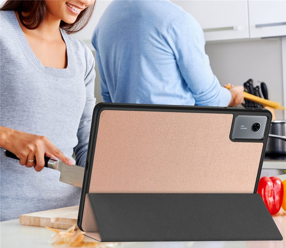 Pouzdro pro Lenovo Idea Tab 11" 2025 TB336FU TB336ZU, stojánek, Smartcase s držákem stylusu, růžově zlaté