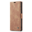 Pouzdro CASEME pro Samsung Galaxy S22 Ultra, Leather Wallet Case, hnědé